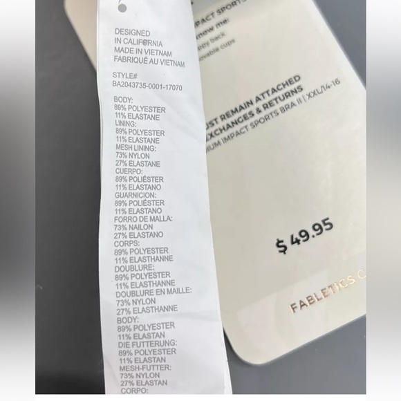 Fabletics Womens Kessler Medium Impact Sports Bra Black Sz XXL (14-16) NWT $49 - Picture 6 of 9